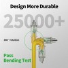 Itopfox 100ft Outdoor Extension Cord Waterproof Heavy Duty with Lighted End, 12 Gauge 3 Prong, Cold-Resistant Power Cord, 15Amp 1875W SJTW Yellow - 3 of 4
