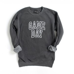 Simply Sage Market Women's  Garment Dyed Graphic Sweatshirt Embroidered Game Day Arched - 1 of 3