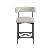 Meridian Furniture,Rivage Beige Durable Linen Textured Fabric Stool, Set of 2 - 3 of 4