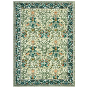 Washable Modern Floral Print Area Rug for Living Room Bedroom, Indoor Farmhouse Large Non Slip Floor Carpet for Kitchen Dining Room - 1 of 4