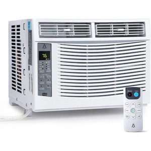 6,000 BTU Window Air Conditioner, Smart WiFi & Remote Control AC for Rooms up to 250 Sq. Ft., Quiet 50dB Operation, 24H Timer, Sleep Mode - 1 of 4