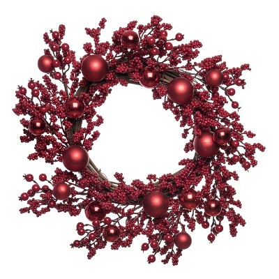 Transpac Foam 24 in. Red Christmas Wreath