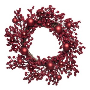 Transpac Foam 24 in. Red Christmas Wreath - 1 of 3