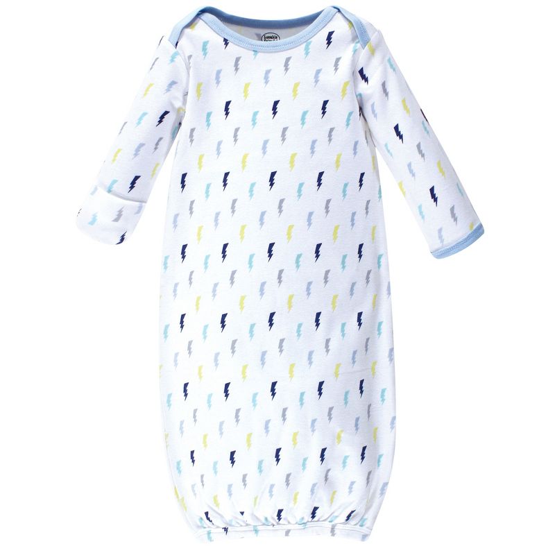 Luvable Friends Baby Boy Cotton Long-Sleeve Gowns 3pk, Boy Clouds, 0-6 Months, 5 of 6