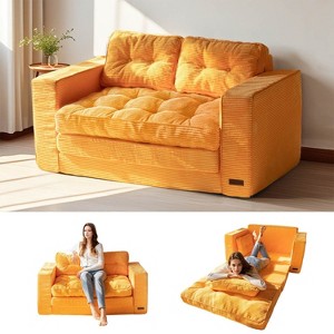 MAXYOYO Convertible Sofa Bed, Pull Out Loveseat Sleeper Sofa, 2 in 1 Folding Couch Bed - 1 of 4
