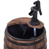 NAYSAYE Fountain Outdoor Water Feature with Rustic Barrel Design for Garden and Backyard, Brown, 12.5"*23"*7.7" - 4 of 4