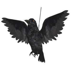 Sunstar Flying Crow LED Lighted Animated Halloween Decoration - 20 in - Black - 1 of 1