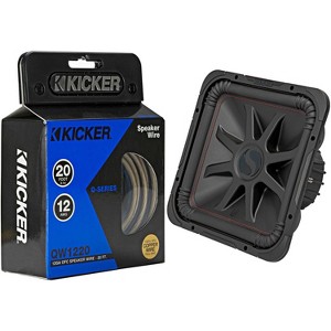 Kicker 45L7R152 L7R 15-Inch (38cm) Subwoofer, Dual Voice Coil, 2-Ohm & 46QW1220 12AWG 20ft Speaker Wire - 1 of 4