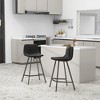 LeisureMod Elland Leather Bar Stool – Modern Counter Height Stool with Black Stainless Steel Legs for Kitchen Island or Home Bar Set of 2 - 2 of 4
