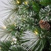 7 1/2' Bryson Pine Hinged Tree with Pine Cones, White Berries & Warm White LED Lights - 3 of 4