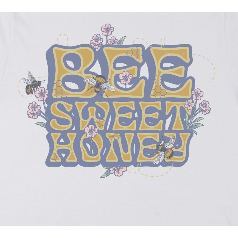 Bee Sweet Honey Crew Neck Short Sleeve Women's White T-shirt, 2 of 3