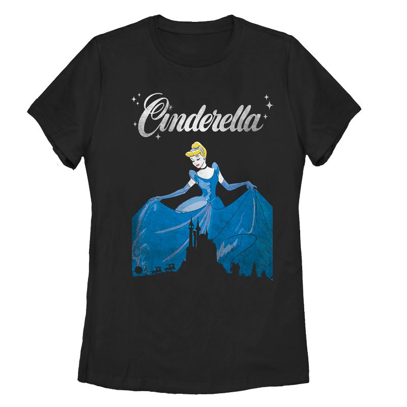 Women's Cinderella Dress Silhouette T-Shirt, 1 of 4