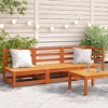 vidaXL Rustic Garden Sofa 3 Seater Modular Solid Pine Wood Wax Brown Outdoor Furniture Seating Relaxation Patios Chairs Sofas Patio Pallet Wooden - 2 of 4