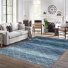 Modern Abstract Striped Area Rugs for Living Room Bedroom Machine Washable Low Pile Non Slip Foldable Carpet Indoor Soft Room Decor - 2 of 4