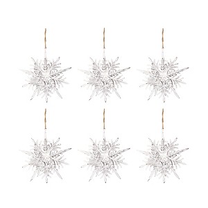 NAYSAYE Party Decoration and Accessories Set of 6 Iron Snowflake Hanging Ornament for Holiday Celebration and Christmas, White, 6.1"*1.8"*6.3" - 1 of 4