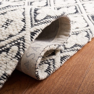 Marbella Hand-Woven Black & Ivory Striped 4' x 6' Rug