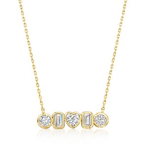 Ross-Simons 1.80 ct. t.w. Multi-Shaped CZ Necklace in 18kt Gold Over Sterling Size 16 - 1 of 3
