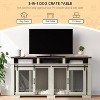 Coucheta 71" Extra Large Dog Crate Furniture - Double Kennel with 3 Storage Compartments & Sliding Barn Door for 2 Dogs - 2 of 4