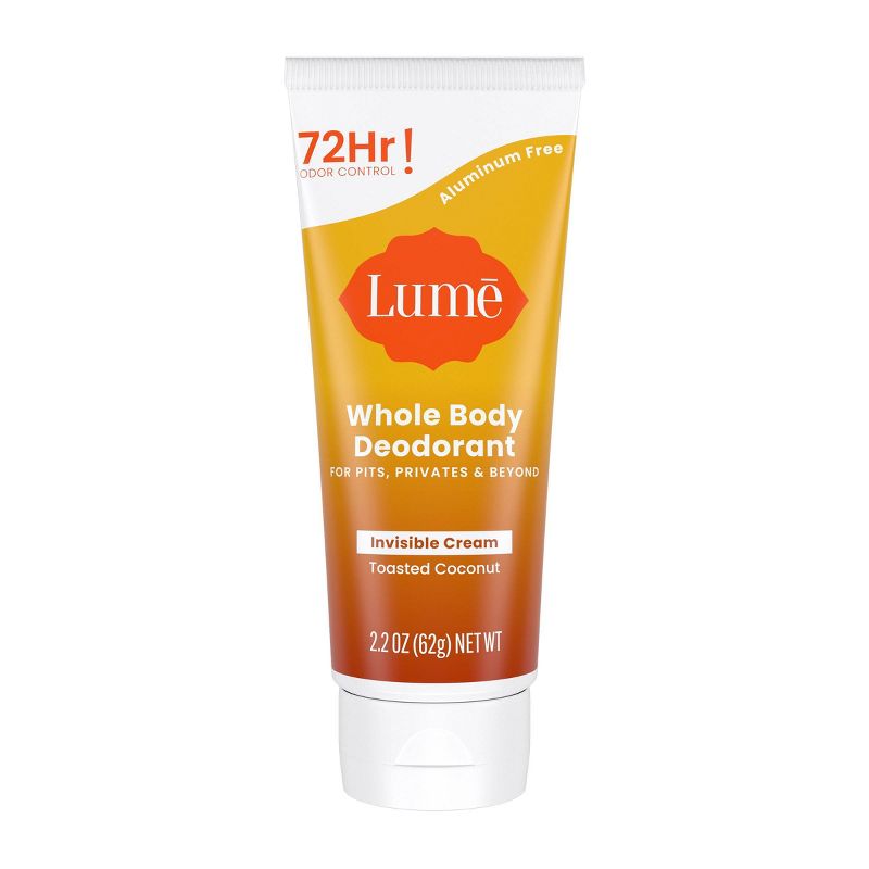 Lume Whole Body Women&#39;s Deodorant - Invisible Cream Tube - Aluminum Free - Toasted Coconut Scent - 2.2oz, 1 of 14