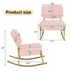 Modern Accent Rocking Chair, Cushioned Seat And Backrest Lounge Chair With Metal Base, Armless Upholstered Rocking Chair - 3 of 4