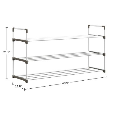 White and Gray 3-Tier Plastic Shoe Rack Organizer