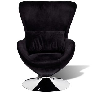vidaXL Armchair Upholstered Swivel Accent Club Chair for Living Room Bedroom - Black - 1 of 4