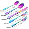 Attop 40-piece titanium-plated stainless steel colorful cutlery set for 8 people, including knives, forks and spoons, mirror polished - 3 of 4