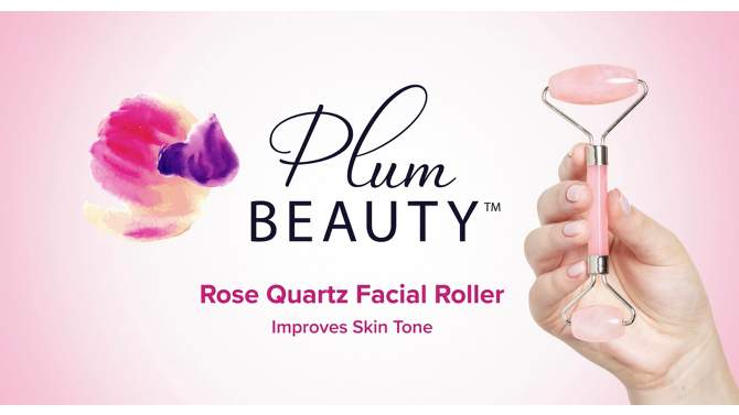 Plum Beauty Rose Quartz Facial Roller, 2 of 5, play video