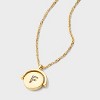 14K Gold Dipped Crystal and Mother of Pearl Circle Spinner Initial Necklace - A New Day™ - 4 of 4