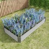 Rectangle Metal Raised Bed Garden,Metal Plant Pots Outdoor with Open Bottom Design,Garden Planter Boxes for Flowers,Vegetables-Coolbibila - 2 of 4