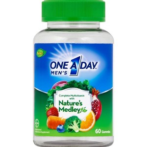 One A Day Men's with Nature’s Medley Complete Multivitamin Gummies - Fruit Flavors - 60ct - 1 of 4