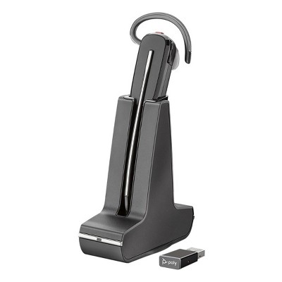 Plantronics Savi 8240 UC-Wireless DECT-Single In-Ear Headset - Noise Cancelling Mic-Connects to PC/Mac/Cell Works with Teams (Certified), Zoom & more