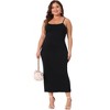 Agnes Orinda Women's Plus Size Spaghetti Strap Midi Long Bodycon Dresses - 3 of 4
