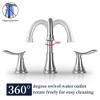 Oil-Rubbed Bronze 2-Handle Widespread Bathroom Faucet for Lavatory Sink, 3-Hole Installation with 360� Swivel Spout and Pop-Up Drain - 2 of 4