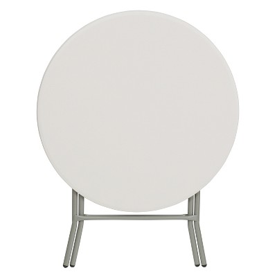 Luna Compact 31.5" White & Gray Round Folding Event Table