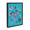 Kate and Laurel Sylvie Swimming Ladies Magenta and Blue Framed Canvas by Cat Coquillette, 18x24, Black - 2 of 4