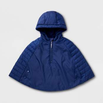 Toddler Adaptive Quilted Cape Jacket - Cat & Jack™ Navy Blue