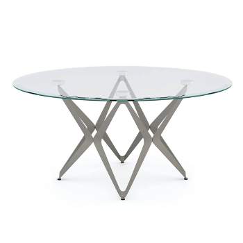 Braylyn Round Glass Top Contemporary Coffee Table Champagne - miBasics