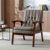 Modern Armchair Solid Wood Accent Chair,Living Room Comfy Single Sofa Chair Upholstered Wooden Lounge Chair,Vintage Chairs-Cuddlewood - 2 of 4