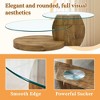 CAVINAS Modern Wood Grain Nesting Oval Coffee Table with Reinforced Glass Top,2-Layer Tea table Center Table for Living Room,Bedroom - 4 of 4