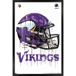 Trends International NFL Minnesota Vikings - Drip Helmet 20 Framed Wall Poster Prints - 1 of 4
