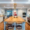 Rennnsan Teralin 31"-47" W 6-8 -Light Wood LED Mid-Century Linear Kitchen Island Pendant in Black - 3 of 4