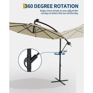 360° Rotating 10FT Offset Patio Umbrella, Cantilever Hanging Umbrella with UPF 50+ - 1 of 4