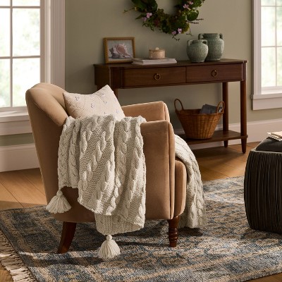 Knit Tassel Braided Throw – Threshold designed with Studio McGee