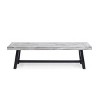 Set of 2 Outdoor Acacia Wood Benches, 63'' Modern Patio Dining Benches for Garden, Backyard, Balcony or Poolside – Cuddlewood - 3 of 4