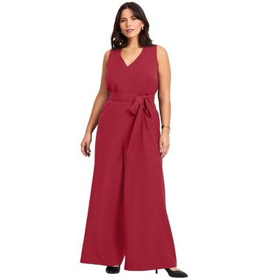 Avenue Women's Plus Size Cool Hand Wide Leg Jumpsuit