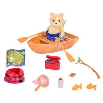 Li'l Woodzeez Miniature Playset with Animal Figurine 13pc - Boating Set