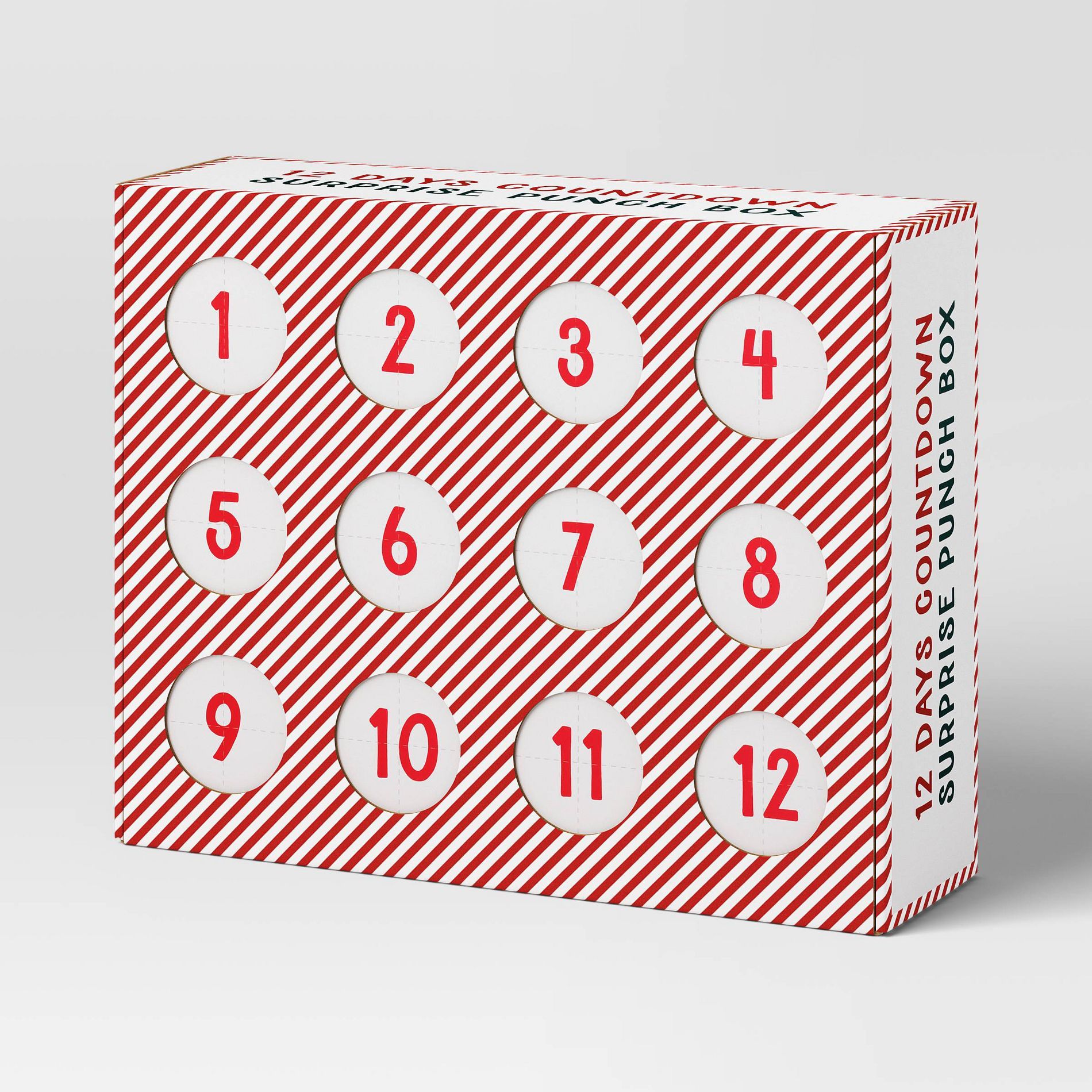 12 Day Christmas Countdown Punch Box Red/White - Wondershop™