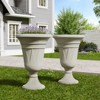 NAYSAYE Planter Trophy Flower Pot Set of 2 Stylish Resilient HDPE Material for Modern Indoor Outdoor Garden Spaces, 15.75"*15.75"*23.62" - 2 of 4