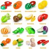 42 Items 87 Pcs Cutting Play Kitchen Set, Pretend Cooking Fruit Vegetables Fast Food with Storage Basket, Birthday Gift - 2 of 4
